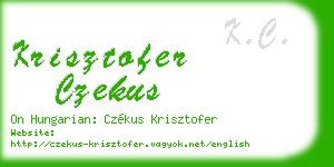 krisztofer czekus business card